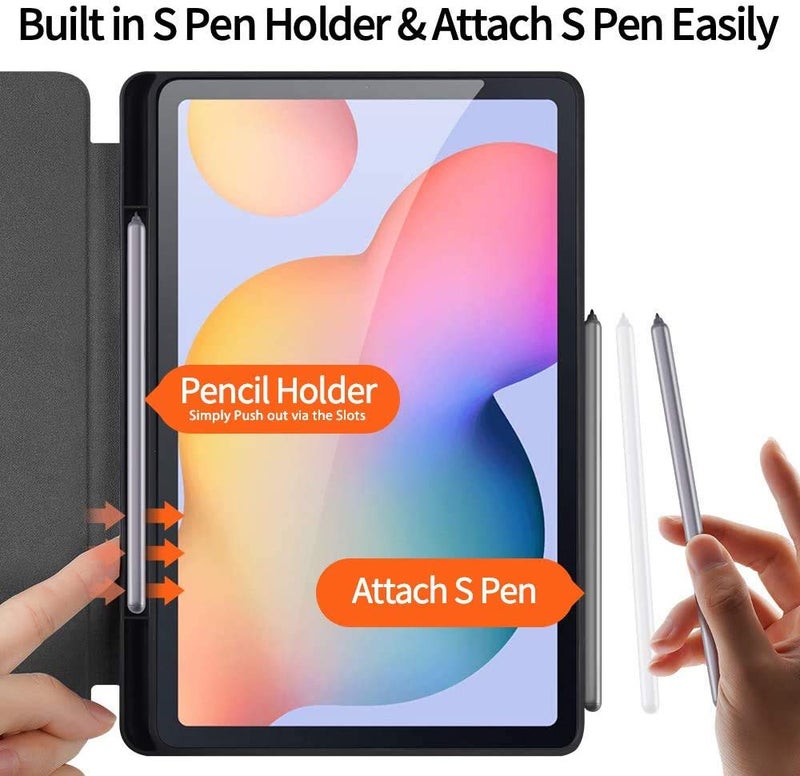 ProElite Smart Flip case Cover for Samsung Galaxy Tab S6 Lite 10.4 Inch 2024 SM-P610/P615 with S Pen Holder (Also Supports S Pen Magnetic Attachment), Black - Image 2