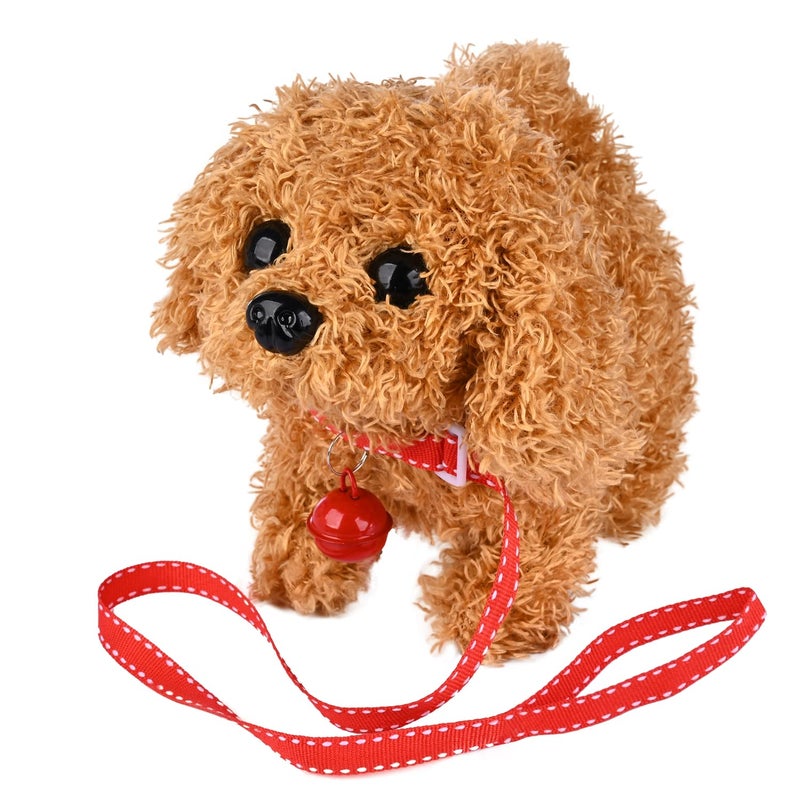WorWoder Plush Teddy Toy Puppy Electronic Interactive Pet Dog Walking Barking Tail Wagging Stretching Companion Animal for Kids Children Teddy Dog - Image 2