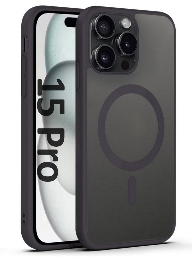 CATANES Magnetic Slim Protective Case for iPhone 15 Pro - with Wireless Charging Support - Grey - Image 1