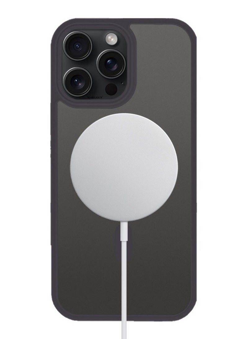 CATANES Magnetic Slim Protective Case for iPhone 15 Pro - with Wireless Charging Support - Grey - Image 4