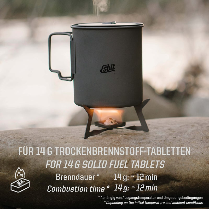 Esbit 11.5g (0.4 Ounce) Ultralight Folding Titanium Stove for Use with Solid Fuel Tablets - Image 5