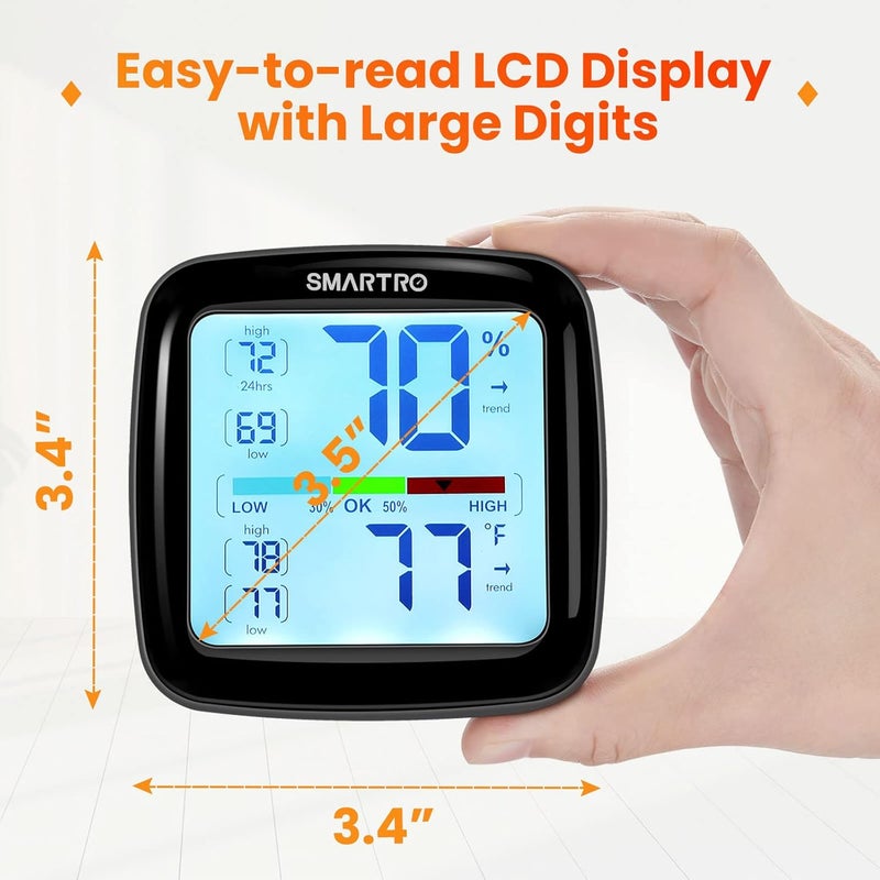 SMARTRO SC42 Professional Digital Hygrometer Indoor Thermometer Room Humidity Gauge Pro Accuracy Calibration 2 Pieces (2) - Image 5