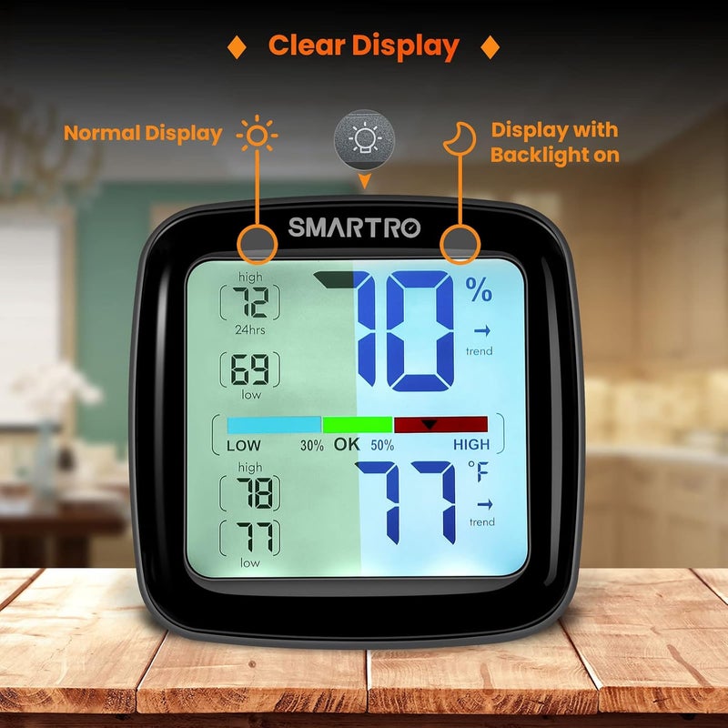 SMARTRO SC42 Professional Digital Hygrometer Indoor Thermometer Room Humidity Gauge Pro Accuracy Calibration 2 Pieces (2) - Image 2