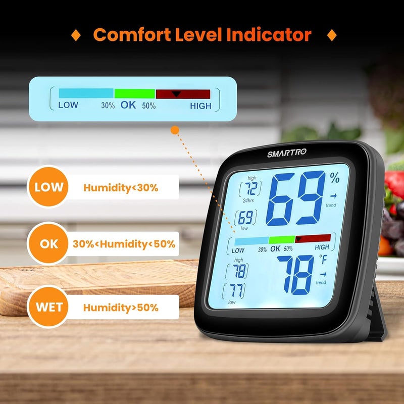 SMARTRO SC42 Professional Digital Hygrometer Indoor Thermometer Room Humidity Gauge Pro Accuracy Calibration 2 Pieces (2) - Image 3