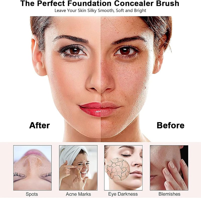ToolHouse 2 Pcs Makeup Brushes, Makeup Brushes Set, Soft and Dense Bristles, Foundation And Concealer Brush Set, For Liquid, Cream and Setting (Black) - Image 4