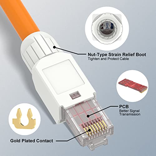 VCELINK RJ45 Connector Tool-Free, CAT6A Field Termination Plug, Gold Plated Modular Plug, UTP CAT6A Connector Toolless for 23 to 26 AWG Network Cable, 6 Pack - Image 4