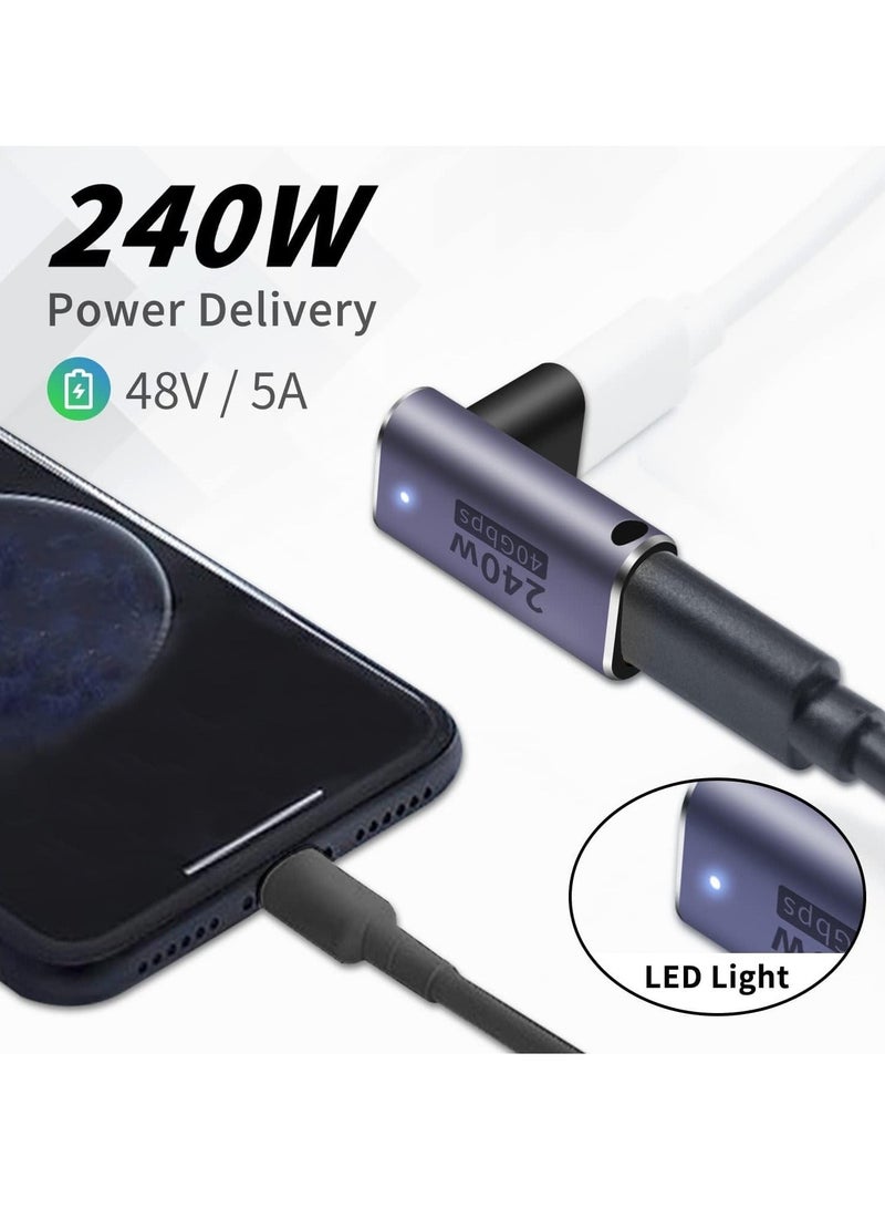 كابتن تيك 2Pack USB C Coupler 240W, USB C Female to Female Adapter, 90 Degree USB C Coupler Extender Adapter Supports 40Gbps Fast Charging & 8K Video Output for Thunderbolt 4/3 iPad, MacBook KSA | Riyadh, Jedda - Image 3