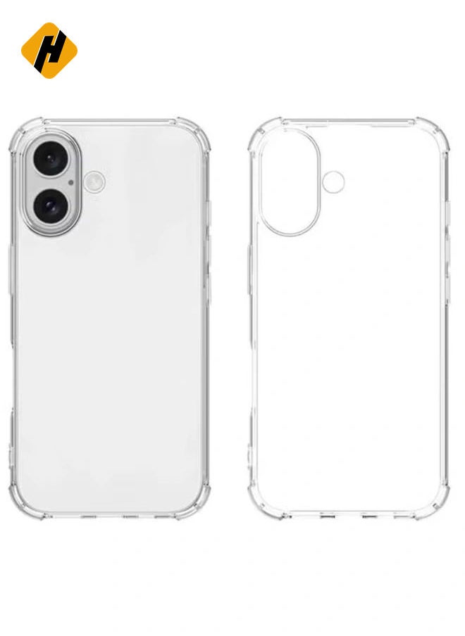 iPhone 16 Plus Clear Back Air Cushion Case – Soft Silicone, Shockproof, Anti-Scratch Protective Bumper Shell