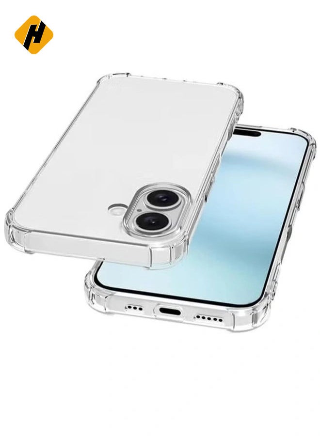 iPhone 16 Plus Clear Back Air Cushion Case – Soft Silicone, Shockproof, Anti-Scratch Protective Bumper Shell
