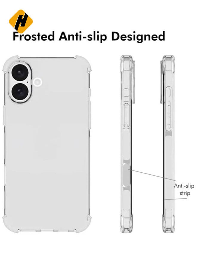 iPhone 16 Plus Clear Back Air Cushion Case – Soft Silicone, Shockproof, Anti-Scratch Protective Bumper Shell