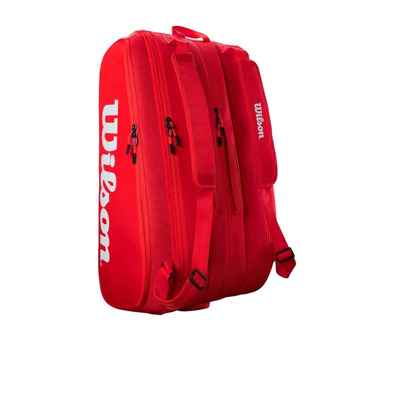 Wilson Super Tour Tennis Racket Bag - Red/White, Holds up to 15 Rackets - Image 2