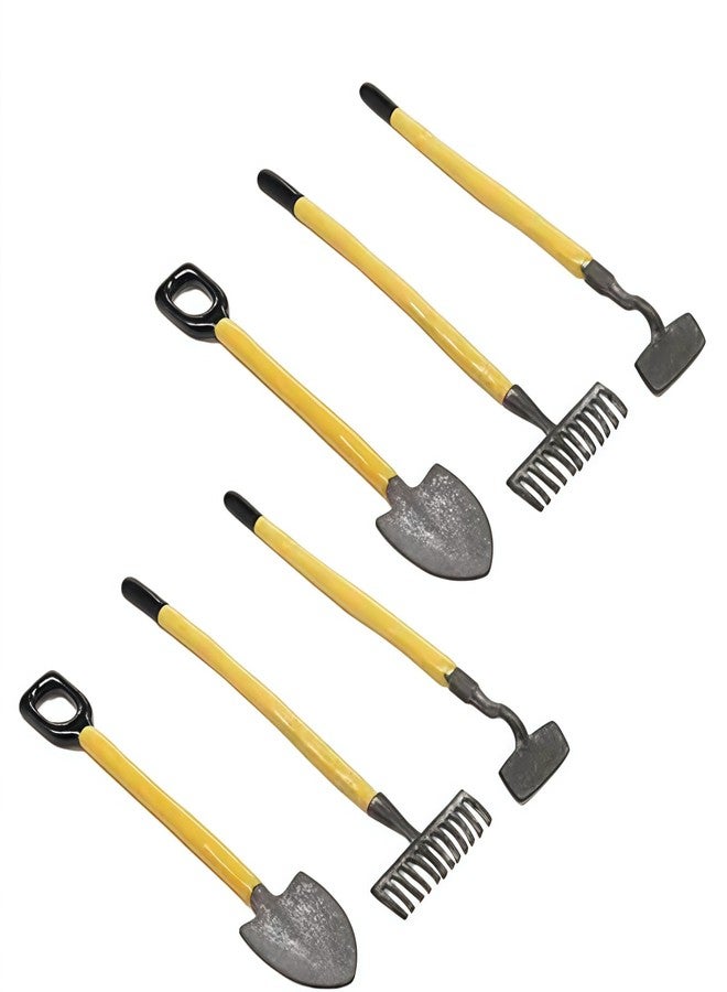 GANPUB 6Pcs 1/12 Miniature Shovel Rake and Hoe Farm Tools Dollhouse Decoration Accessories Yard Supplies Scene Model Set Decor Accessories, Dollhouse Accessories, Decor - Image 1