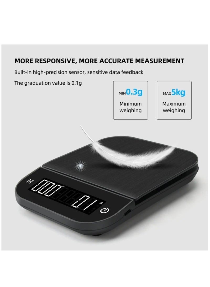 SMART CLOUDS - Touch Screen Digital Scale for Drip Coffee With Timer High Precision LCD USB Charge Accurate Mini Electronic Platform Scale Food Weighing Scale - Image 1