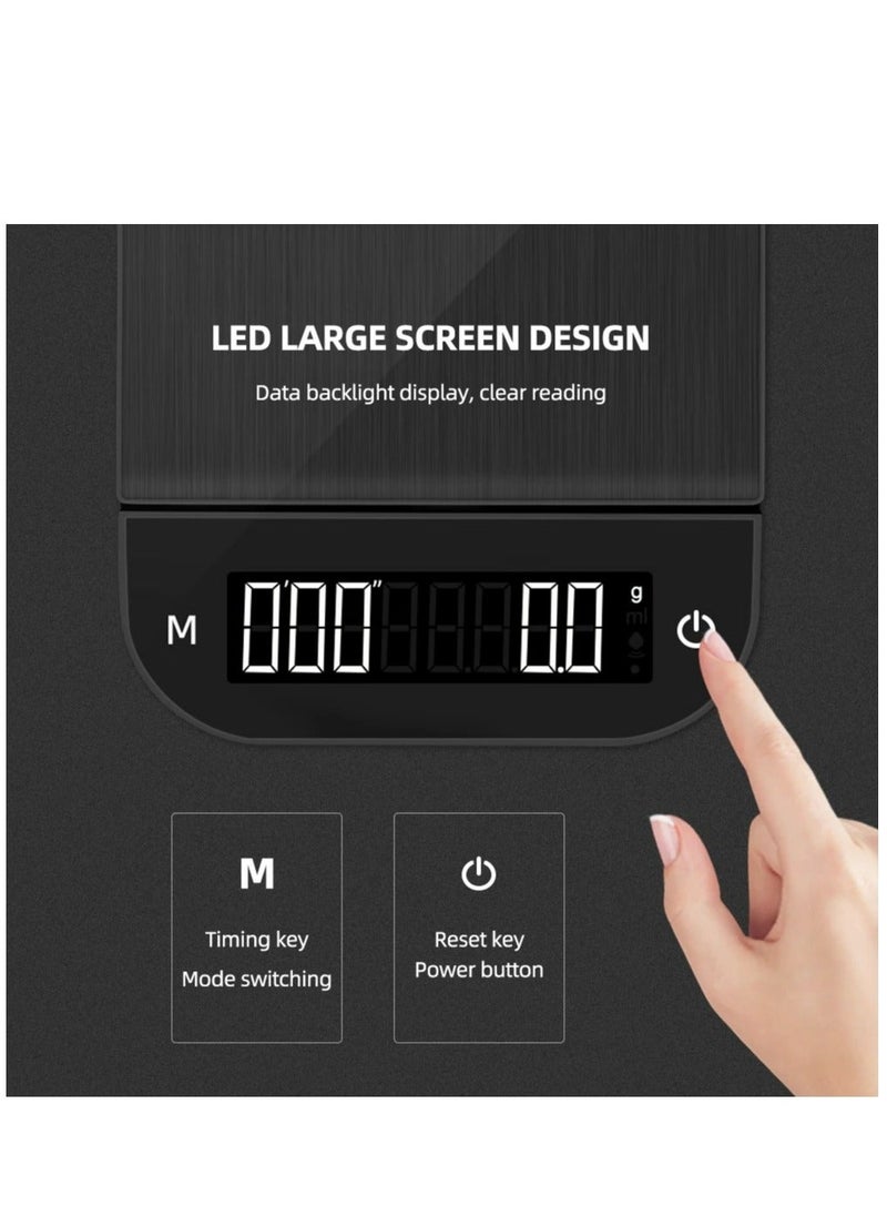 SMART CLOUDS - Touch Screen Digital Scale for Drip Coffee With Timer High Precision LCD USB Charge Accurate Mini Electronic Platform Scale Food Weighing Scale - Image 1