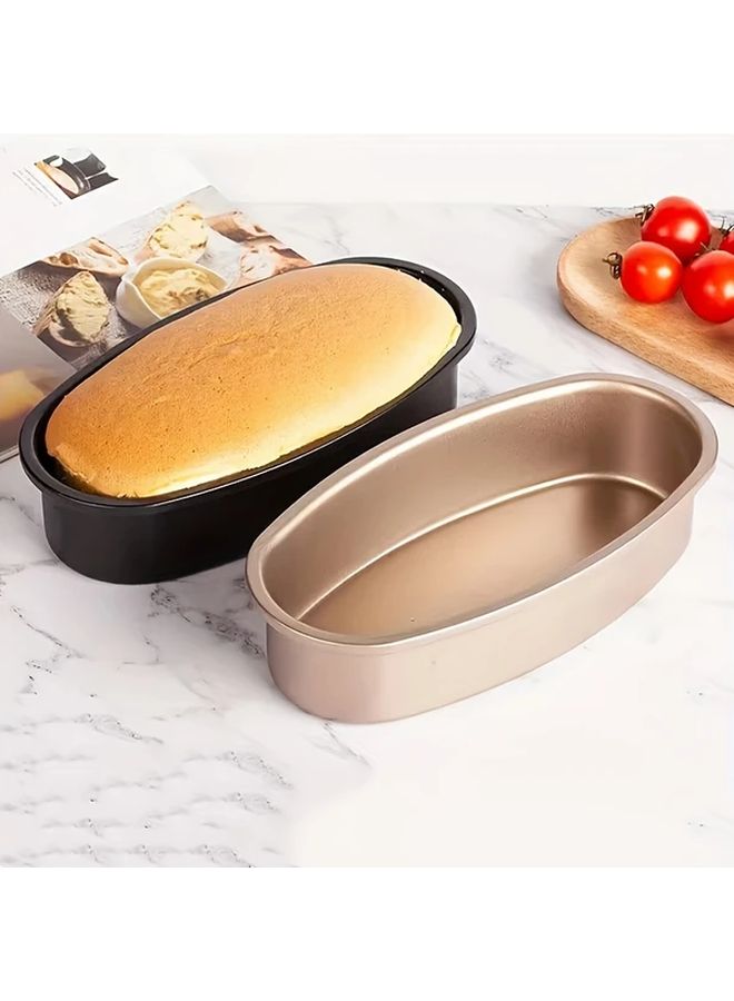 Golden Nonstick Carbon Steel Oval Baking Pan For Bread Cake Pops - Image 1