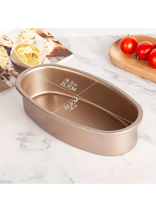 Golden Nonstick Carbon Steel Oval Baking Pan For Bread Cake Pops - Image 4