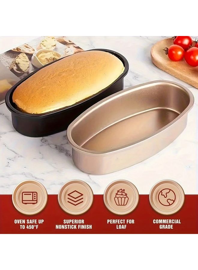 Golden Nonstick Carbon Steel Oval Baking Pan For Bread Cake Pops - Image 2
