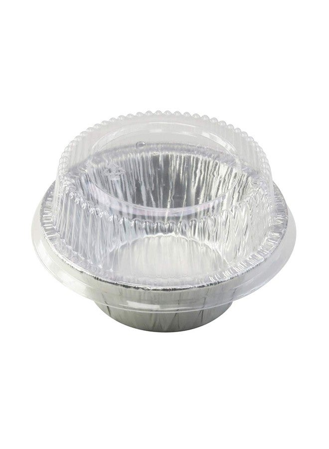 KitchenDance.com KitchenDance Disposable Aluminum Foil Tart Pan with Lid - 5" Aluminum Foil Individual Pie Pans, Baking Pan Perfect for Pies, Cobblers - 501P, (50) - Image 1