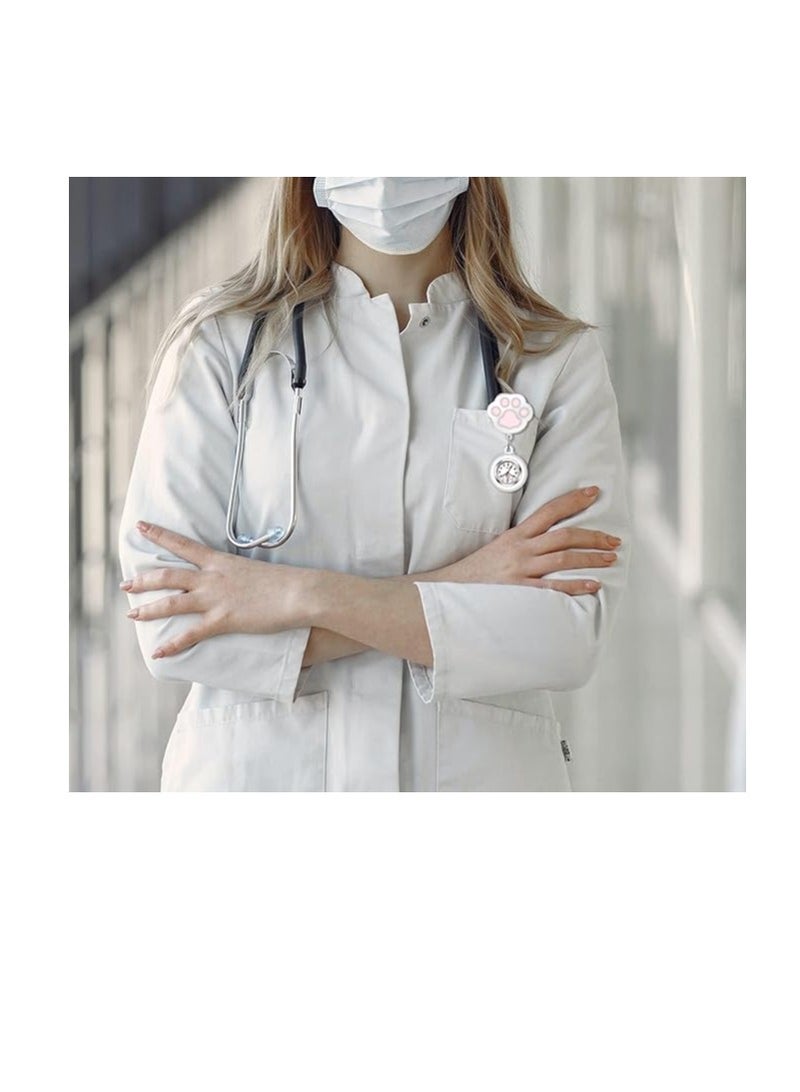 Nurse Watch Retractable for Nurses Doctors 4 Pack Clip-on Hanging Lapel Nurse Watch Silicone Cover Brooch Fob Pocket Watch Badge Reel Digital Watch - Image 2