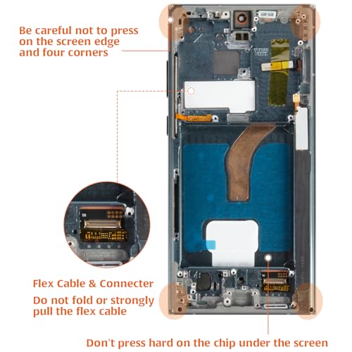 Olivechard AMOLED for Samsung Galaxy S22 Ultra 5G Fingerprint Support Not OEM 68 LCD Display Green Frame S908 LCD Screen Display Replacement Touch Digitizer Assembly Kit - Image 3