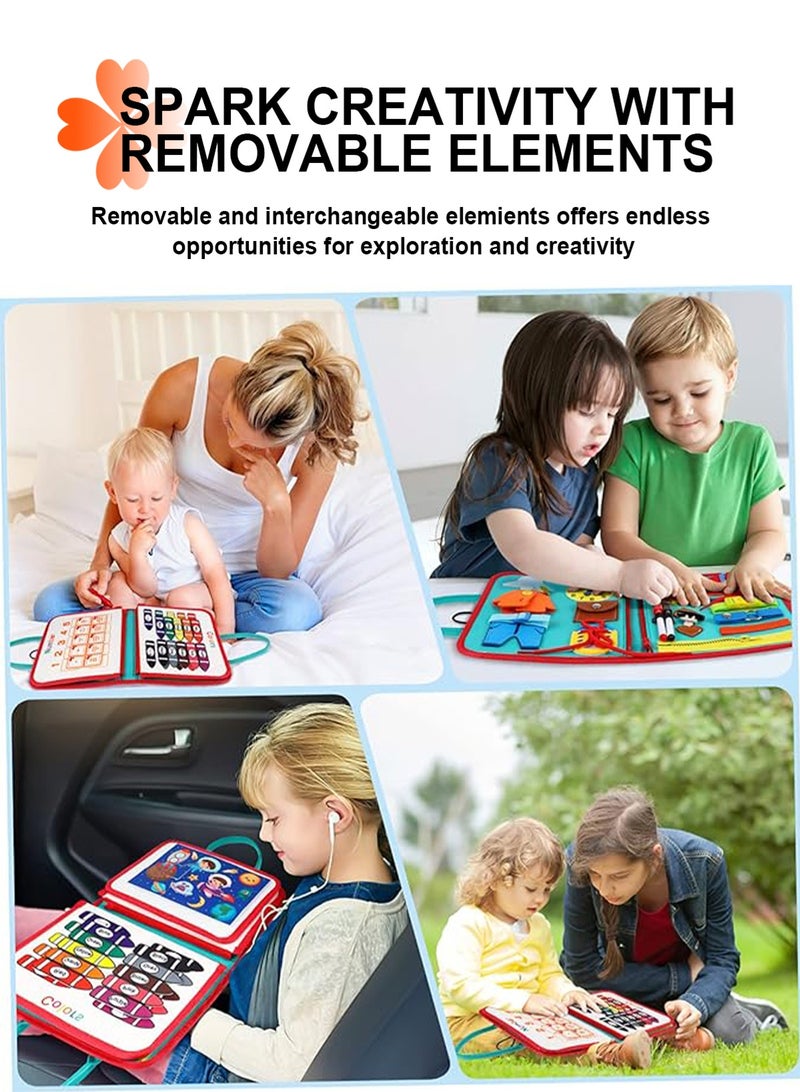 URbazaar Busy Board Sensory Toys for Toddlers 1-4, Toddler Travel Activities Educational Toys, Montessori Toys for 2-4 Year Old Boys Girls Gift, Universe - Image 3