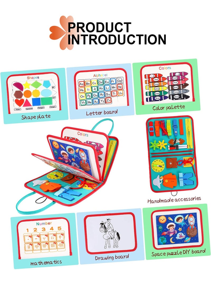 URbazaar Busy Board Sensory Toys for Toddlers 1-4, Toddler Travel Activities Educational Toys, Montessori Toys for 2-4 Year Old Boys Girls Gift, Universe - Image 4
