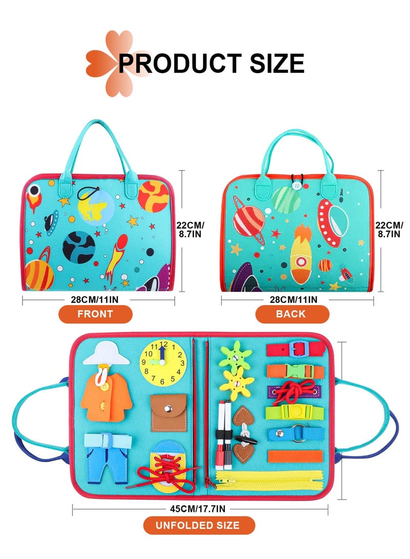 URbazaar Busy Board Sensory Toys for Toddlers 1-4, Toddler Travel Activities Educational Toys, Montessori Toys for 2-4 Year Old Boys Girls Gift, Universe - Image 2