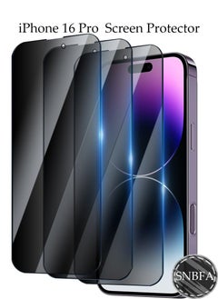 SNBFA 3 PCS iPhone 16 Pro Privacy Screen Protector,28°Privacy Protector Support Fingerprint Unlock ,9H Tempered Glass Film Easy Installation Anti-Scratch Film  - Image 1