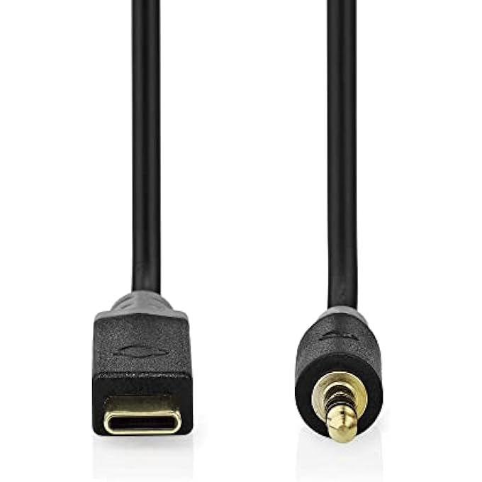 NEDIS USB-C™ ADAPTER | USB 2.0 | USB-C™ MALE | 3.5 MM CONNECTOR | 1.00 M | ROUND | GOLD-PLATED | PVC | BLACK | BOX - Image 1