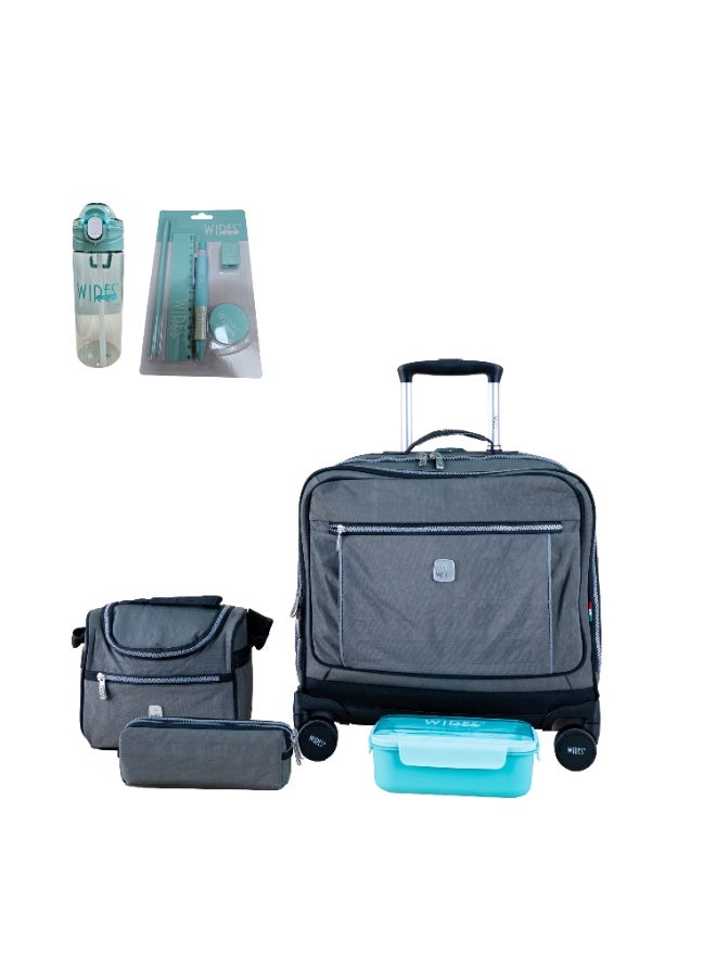 Wires WIRES 8 Wheels trolley bag with lunch bag, pencil case and lunch box  - Image 1