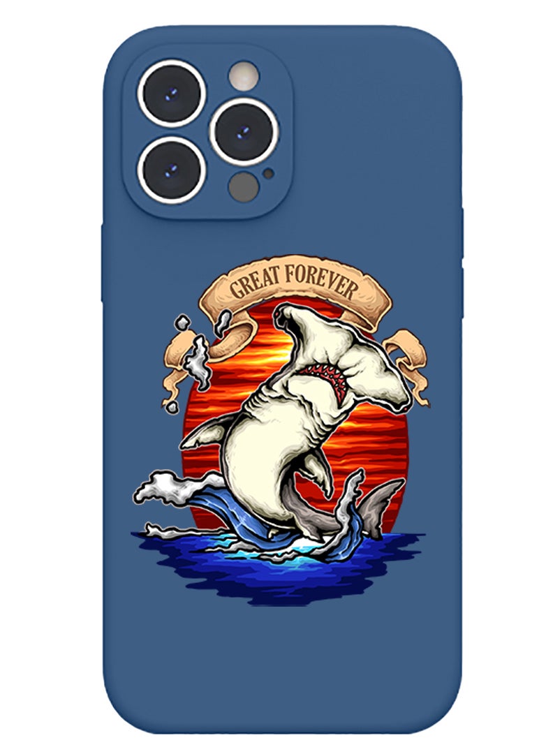 Theodor Protective Slim Fit Case Liquid Silicone Cover with Full Body Protection Anti-Scratch Shockproof Case For iPhone 14 Pro Blue  - Great moments copy - Image 1