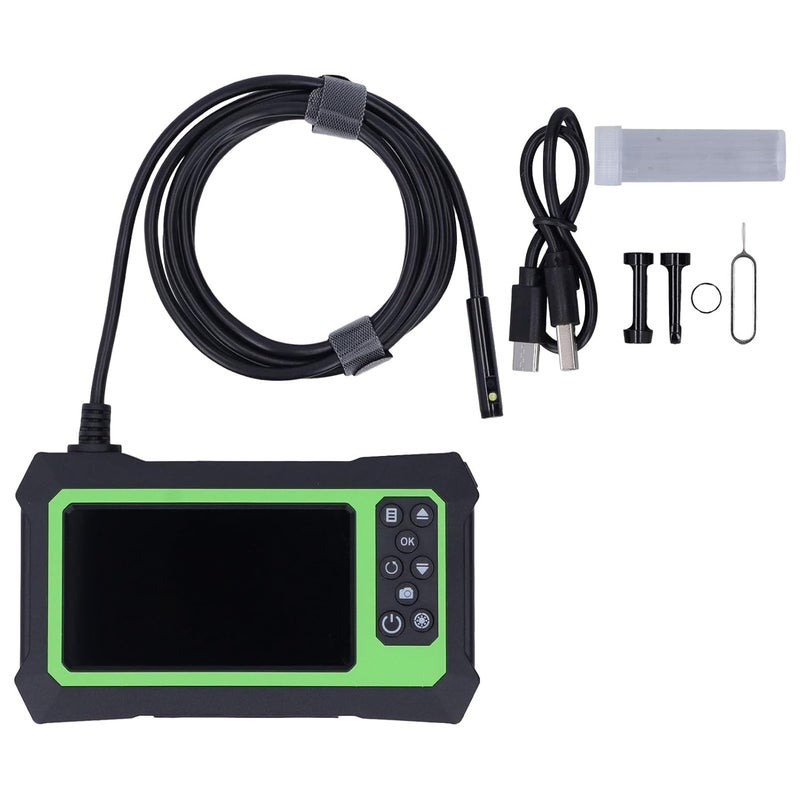 Industrial Endoscope, a Dual Lens Digital Inspection Camera, with 4.3 Inch 1080P HD LCD Screen and 8mm IP67 Probe - 2m Semi Cable and 3000mAh Battery - ABS Housing Yellow (5M) - Image 1