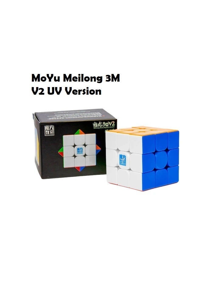 MoYu MeiLong 3M V2 UV Magnetic 3x3 Speed Cube – High Grip UV Coated Stickerless Puzzle - Image 1