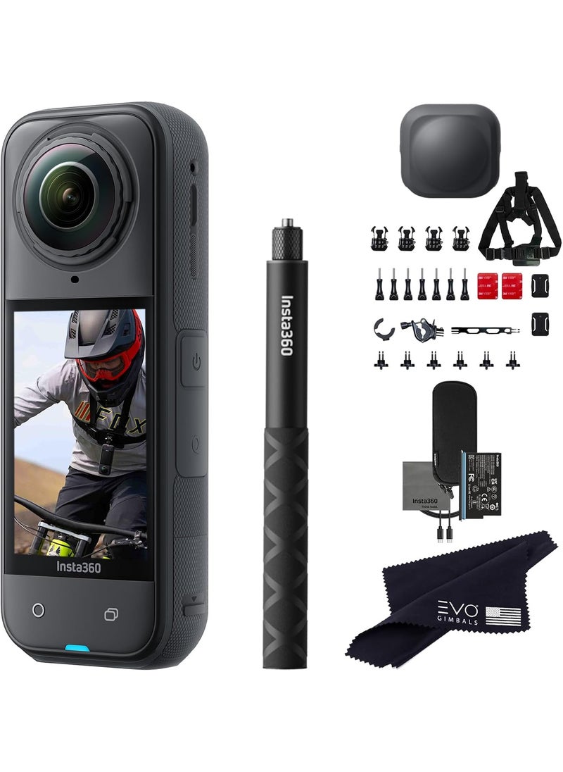 Insta360 Insta360 X5 Bike Bundle8K Waterproof 360 Action Camera with 1128 48MP Sensors 8K 360 HDR Video 72MP 360 Photo 4K SingleLens Bundle Includes Bike Bundle Selfie Stick Lens Cap No Card  - Image 1