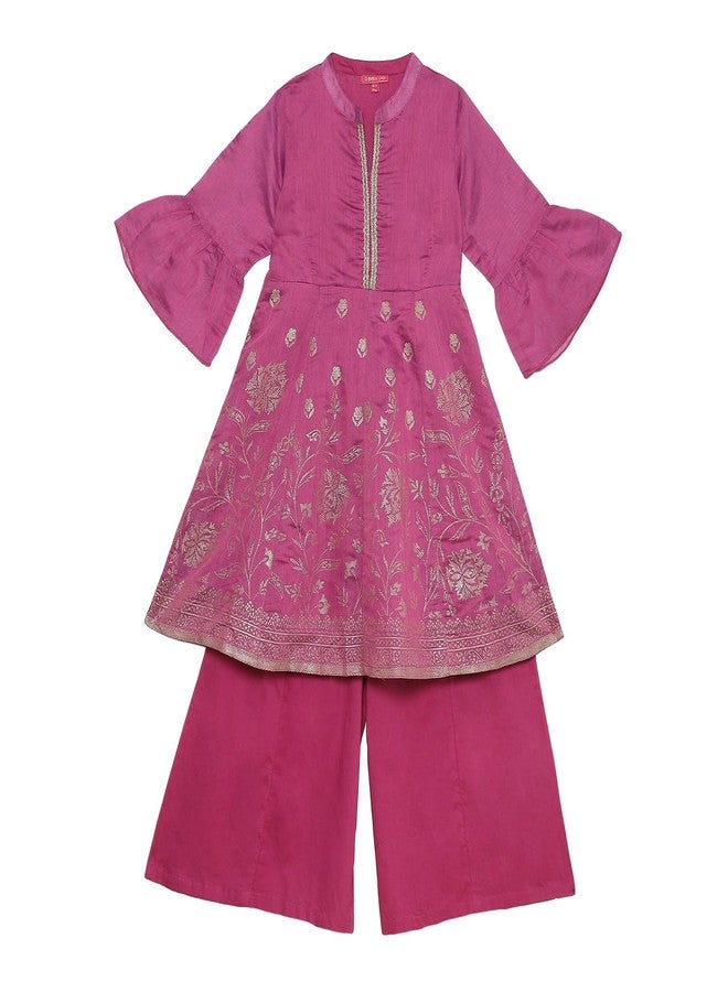BIBA Girls PRINTED GATHERED KID(KWBANARAS HYNMS5806_PURPLE_9) - Image 1