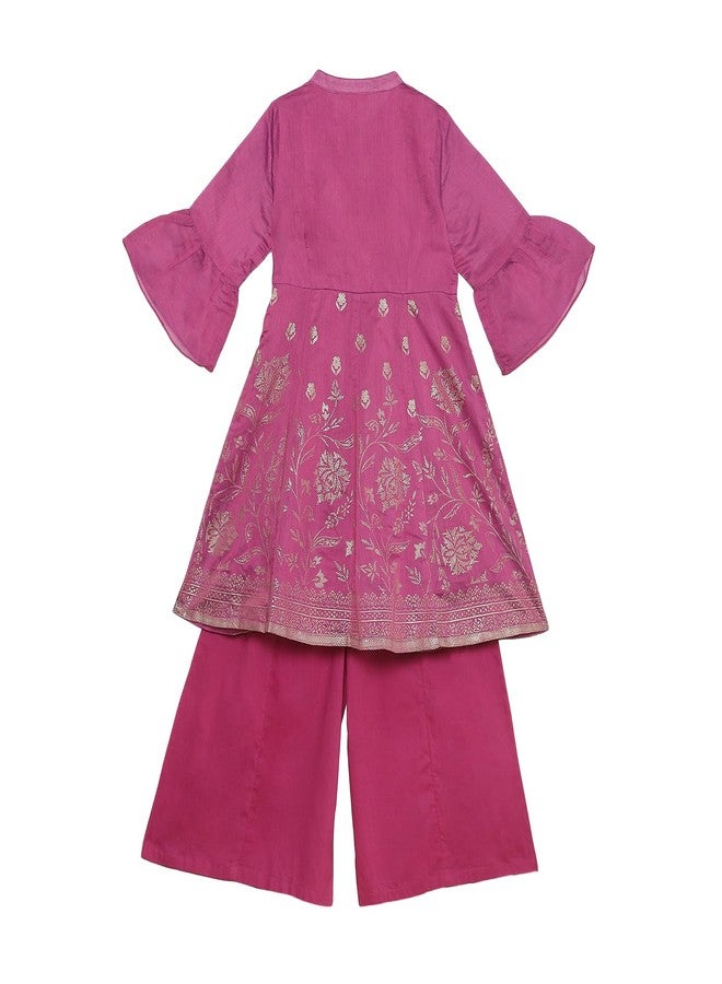 BIBA Girls PRINTED GATHERED KID(KWBANARAS HYNMS5806_PURPLE_9) - Image 2