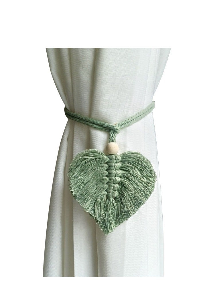 بوهو ستائر Tiebacks، حزمة من 4، ماكرام أوراق حاملي ستائر، ربطات ستائر القطن، حبل للستائر ديكور غرفة المعيشة، المكتب، غرفة النوم - Image 1