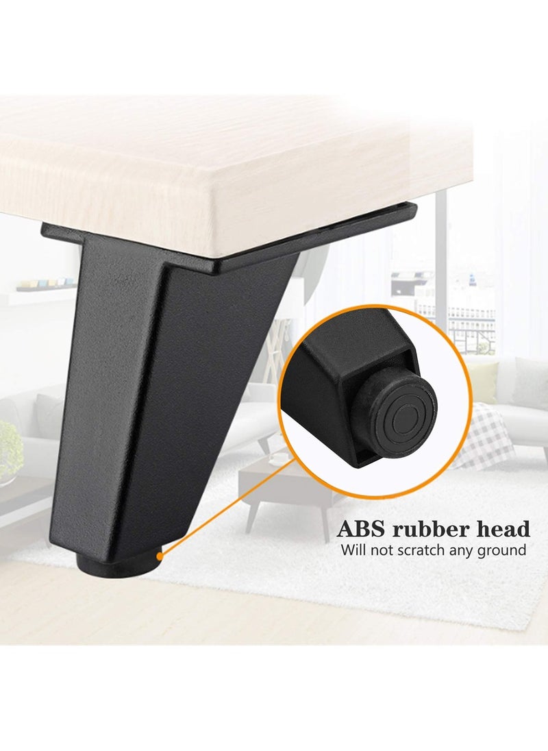 SYOSI - Adjustable Furniture Legs, 4Pcs Aluminum Alloy Oblique Tapered Legs Kitchen Feet Chair Legs for Sofa Table Cabinet Worktop Bar TV Desk Support Legs (Black) - Image 1