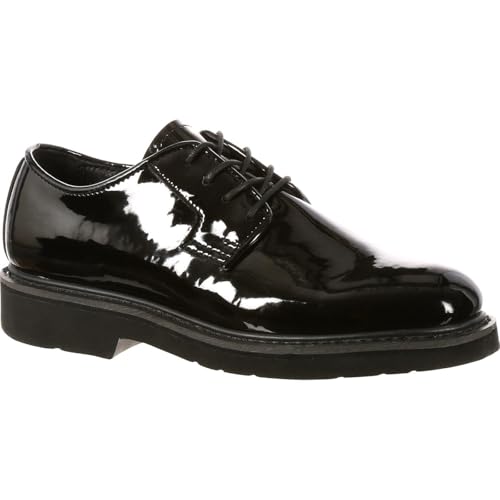 ROCKY High-Gloss Dress Leather Oxford Shoe, Black, Size 4(ME) - Image 2
