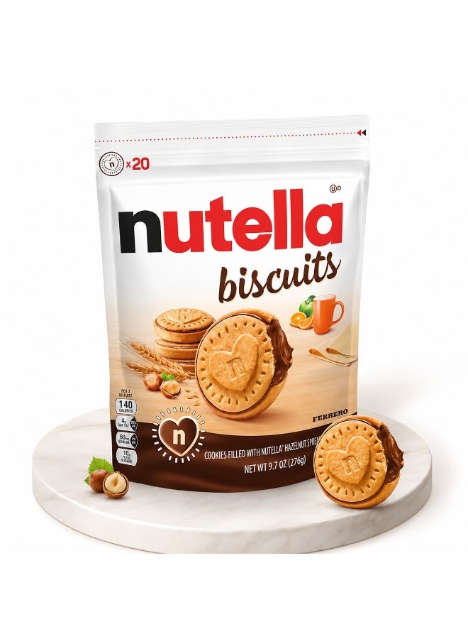Nutella Biscuits with Creamy Hazelnut Cocoa Filling, Crispy Cookies, 22 Pieces - Image 2