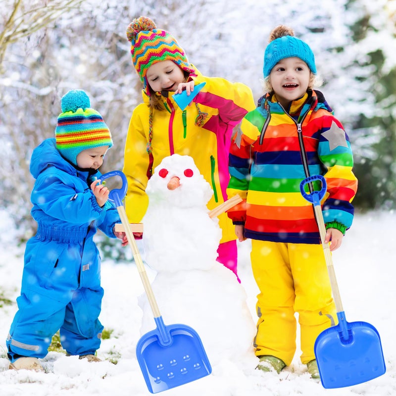 Fantang 1PCS Kids Snow Shovel, 22"-32" H Detachable Wooden Childs Snow Shovel with Plastic D-Grip Handle and Scoop Winter Children Shovel Blue Toddler Shovels Outdoor Play Snow Gift for Boy Girl Snow Removal - Image 5