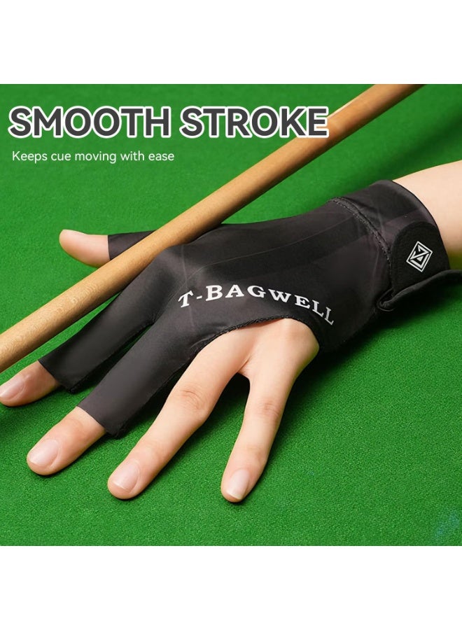 GUDOO Elastic Breathable Left Hand Billiard Glove with Non Slip Design for Professional Cue Control Black Variant - Image 5
