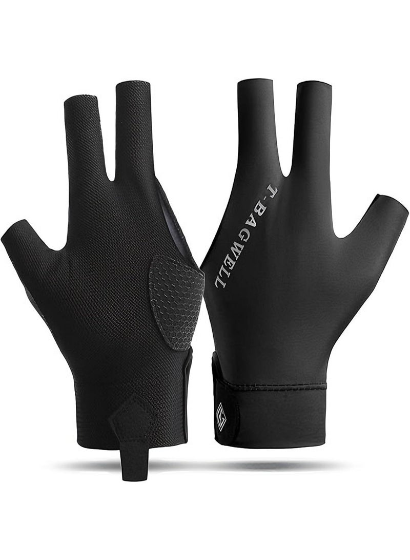 GUDOO Elastic Breathable Left Hand Billiard Glove with Non Slip Design for Professional Cue Control Black Variant - Image 1