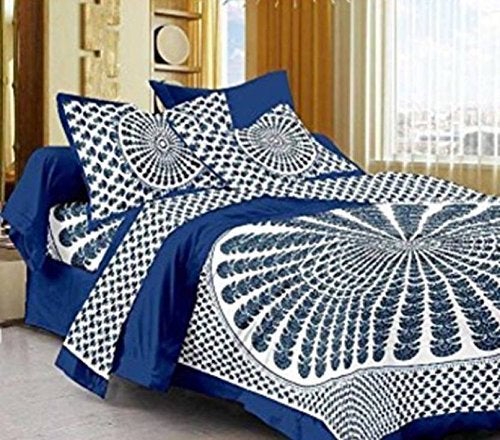 UNIBLISS Cotton Comfort 151 TC Rajasthani Jaipuri Traditional King Size 1 Double Bedsheet with 2 Pillow Covers - (Double_Multi23) - Image 4