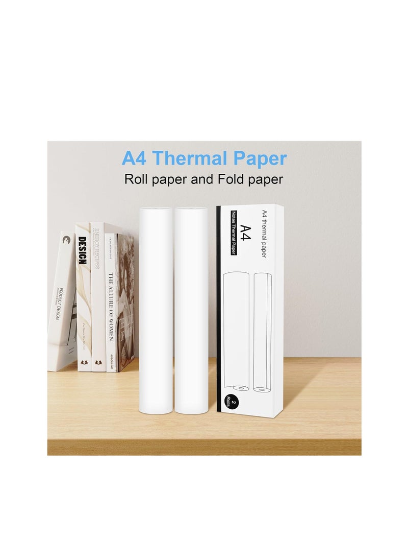 Terabyte A4 Size Thermal Paper, Printing Paper, 210 x Φ30mm - 2 Rolls, 8 inch Paper for A4 Portable Printer (10yr Rolled Thermal Paper)  - Image 2