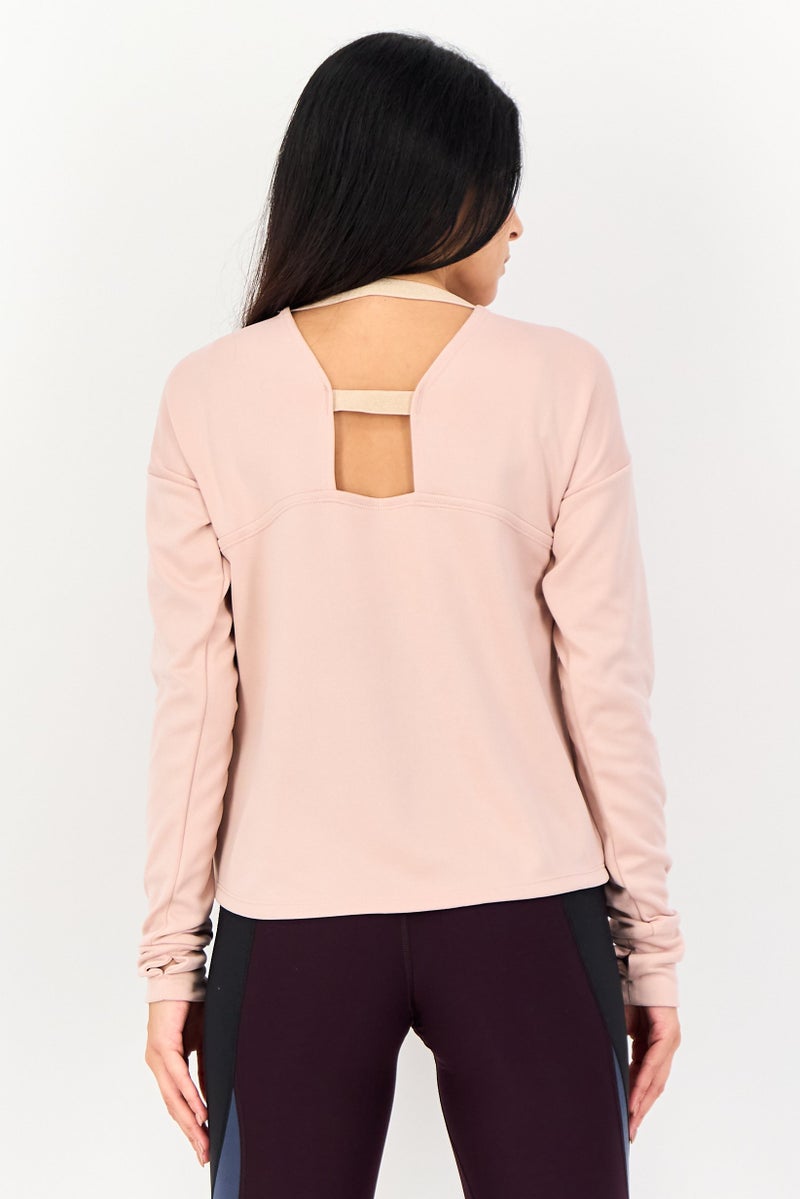 Nike Women Standard Fit Long Sleeve Running Top, Pink - Image 3