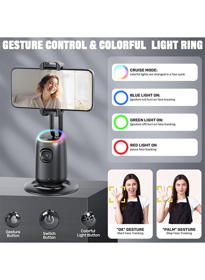 Blue zoo Phone Gimbal Stabiliser, 360° Rotation Auto Face Tracking Tripod, Rechargeable Smart Shooting Camera Holder for Vlog Streaming Video Tiktok - Image 4