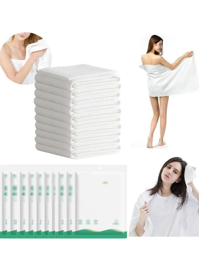 12 Sets of Disposable Bath Towels Sets,Travel Disposable Towels Set，Thicken Cotton Bath Towels,Health and Safety,for Hotel bathroom Beach Swimming Camping,70x140cm + 28x58cm