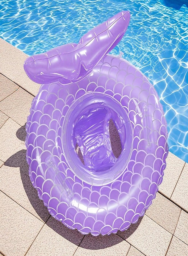 iefoah Baby Pool Float,Mermaid Inflatable Swimming Float Ring with Seat Handle,Infant Pool Floaties for Baby Girls Boys Toddlers Purple - Image 5