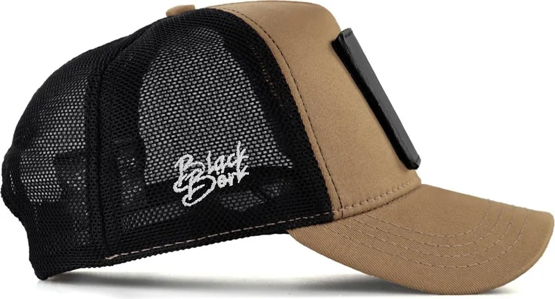 Black Börk Blackbörk V1 Trucker Yesterday Now Tomorrow - Unisex Mink-Black Hat (Cap) with 1 Code Logo